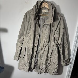 Michael Kors Taupe Hooded Trench Coat